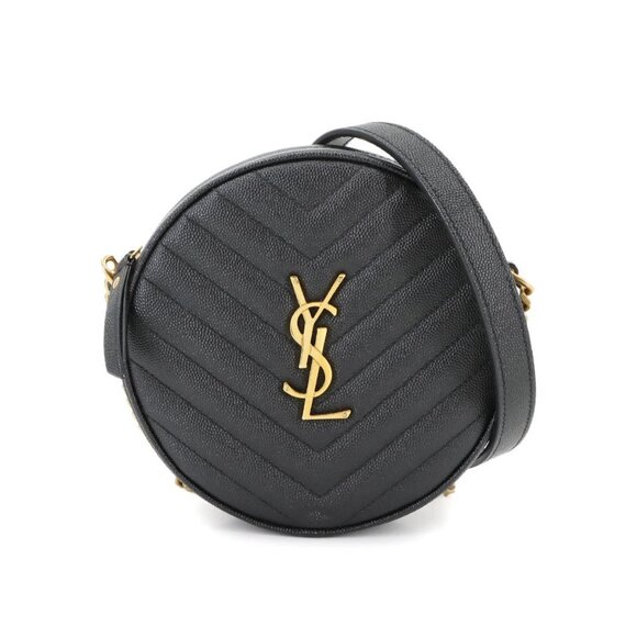 SAINT LAURENT PARIS Vinyle Round Camera Shoulder Bag Leather 610436 90277328 - Picture 1 of 9